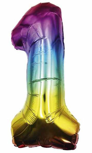 Picture of FOIL BALLOON NUMBER 1 MULTI COLOUR 25 INCH
